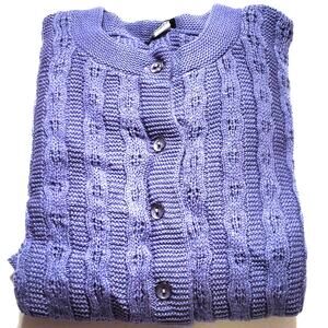 Gabriel New York Lavender Button‑Down Sweater 100% Acrylic Size Large NEW